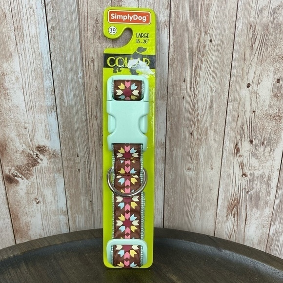 Simply Dog Nylon Adjustable Floral Print Dog Collar Size Large - Picture 2 of 6